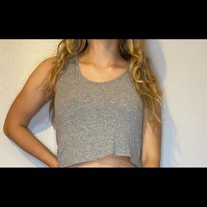 Aerie size large grey cropped tank